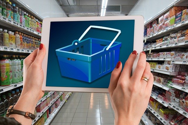 košík v tabletu